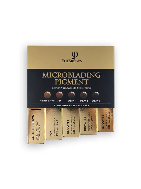 PhiBrows Microblading Pigment Collection SUPER Set 5 pcs