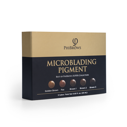 PhiBrows Microblading Pigment Collection SUPER Set 5 pcs