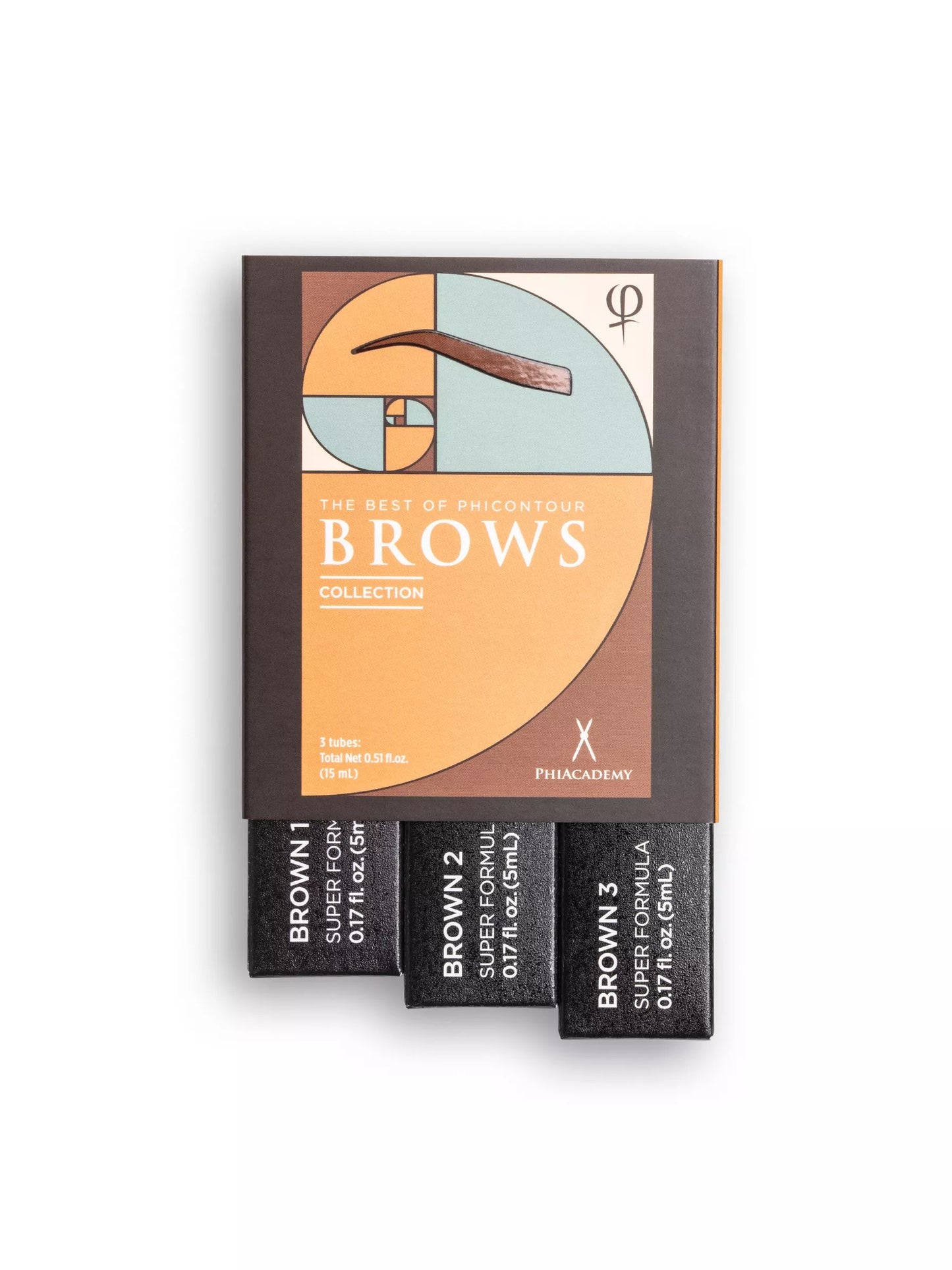 PhiContour SUPER Pigment PowderBrows Collection Set – 3 x Eyebrow Pigment 5ml